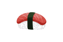 Sushi nigiri with salmon slice and seaweed wrap vector illus Product Image 1