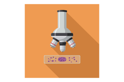 Microscope with slide showing purple cells flat design vecto Product Image 1