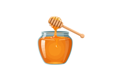 Honey jar with honey dipper dripping golden honey sweet natu Product Image 1