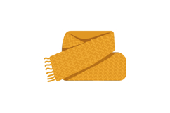 Yellow warm scarf with fringes and knitted pattern vector il Product Image 1