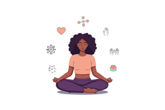 Woman meditating in lotus pose with wellness and mindfulness Product Image 1