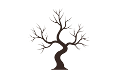 Bare tree with twisted trunk and multiple branches in minima Product Image 1