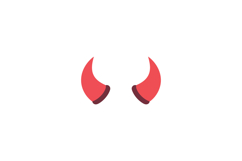 Red devil horns with dark inner shading in flat minimal desi Product Image 1