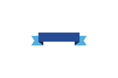 Blue ribbon banner flat design with folded ends simple minim Product Image 1