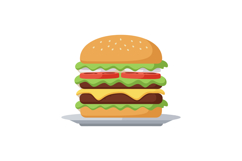 Cheeseburger with lettuce tomato beef patty and sesame bun f Product Image 1