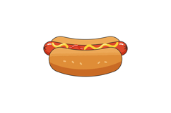 Hot dog with mustard flat simple design minimal colorful vec Product Image 1