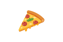 Pepperoni pizza slice with melted cheese and basil leaves in Product Image 1