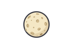 Full moon with craters in simple flat design style isolated Product Image 1