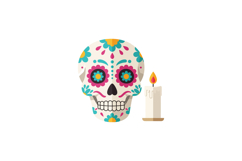 Decorative Day of the Dead sugar skull with floral patterns Product Image 1