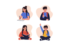 Diverse students studying and learning in casual clothing wi Product Image 1