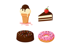 Ice cream cone with chocolate topping and assorted sweet des Product Image 1