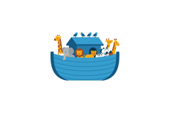 Cute assorted wild animals including giraffes, elephant, lio Product Image 1