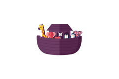 Cute cartoon giraffe elephant zebra penguin monkeys on woode Product Image 1