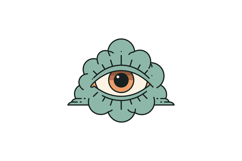 Abstract single eye with decorative petal shapes in minimal Product Image 1