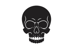 Human skull front view black and white minimal design with d Product Image 1