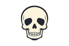 Human skull front view minimal flat design with dark eye soc Product Image 1