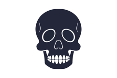 Human skull illustration with hollow eyes flat minimal desig Product Image 1