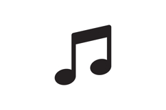 Black musical note symbol icon simple flat design minimal ve Product Image 1