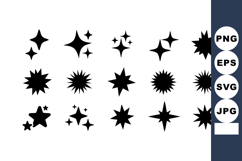 Black star shapes collection vector illustration with variou Product Image 1