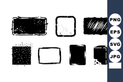 Grunge Style Black and White Rectangle Shapes Vector Illustr Product Image 1