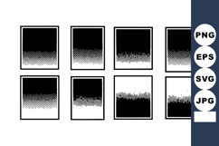 Collection of black and white halftone gradient frames vecto Product Image 1