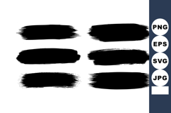 Black brush strokes vector set with artistic paint texture d Product Image 1
