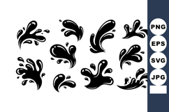 Water splash drops collection black silhouette vector design Product Image 1