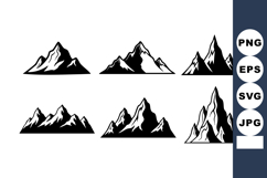 Mountain silhouettes with black and white vector illustr Product Image 1