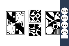 Abstract black and white geometric shapes vector illustratio Product Image 1