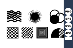 Abstract black and white geometric shapes vector illustratio Product Image 1