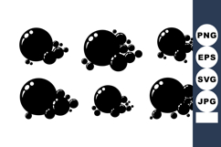 Black Glossy Bubbles Vector with Reflective Highlights a Product Image 1