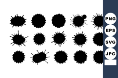 Black ink splash with various drip shapes vector illustr Product Image 1