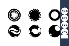 Abstract black circular shapes vector in simple design f Product Image 1