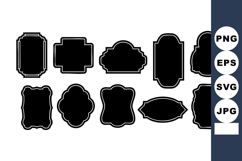 Black ornamental vintage label frames vector with divers Product Image 1