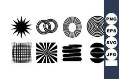 Abstract black and white geometric shapes vector illustratio Product Image 1