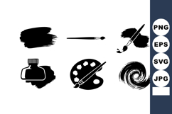 Painting tools and ink brush strokes vector illustration wit Product Image 1