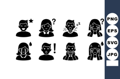 Human facial expressions icons for emotions and feelings Product Image 1