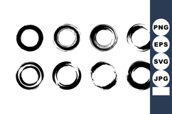 Black ink brushstroke circle shapes vector design elements f Product Image 1