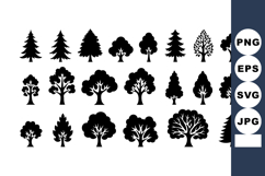 Silhouette Tree Collection with Various Tree Shapes and Styl Product Image 1