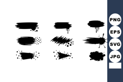 Black Grunge Brush Stroke Vector for Design and Artistic Product Image 1