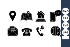 Location map phone communication icons vector illustrati Product Image 1