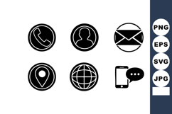 Communication icons phone contact email location globe m Product Image 1