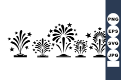 Fireworks display vector illustration with stars and burst e Product Image 1