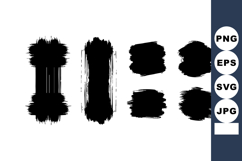 Black grunge brush strokes vector with paint texture ele Product Image 1