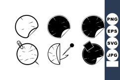 Minimalist black and white fishing hook bait icons vector se Product Image 1