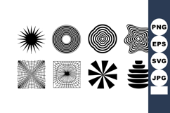 Abstract black and white geometric shapes vector collection Product Image 1