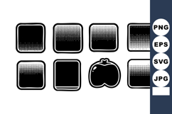 Gradient shading black square icons and rounded shapes with Product Image 1