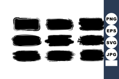 Black paint brush stroke vector illustration with rough Product Image 1