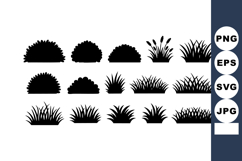 Various Grass and Bush Silhouettes Vector for Landscape Product Image 1