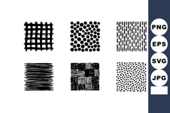 Black and white abstract pattern with geometric and brus Product Image 1